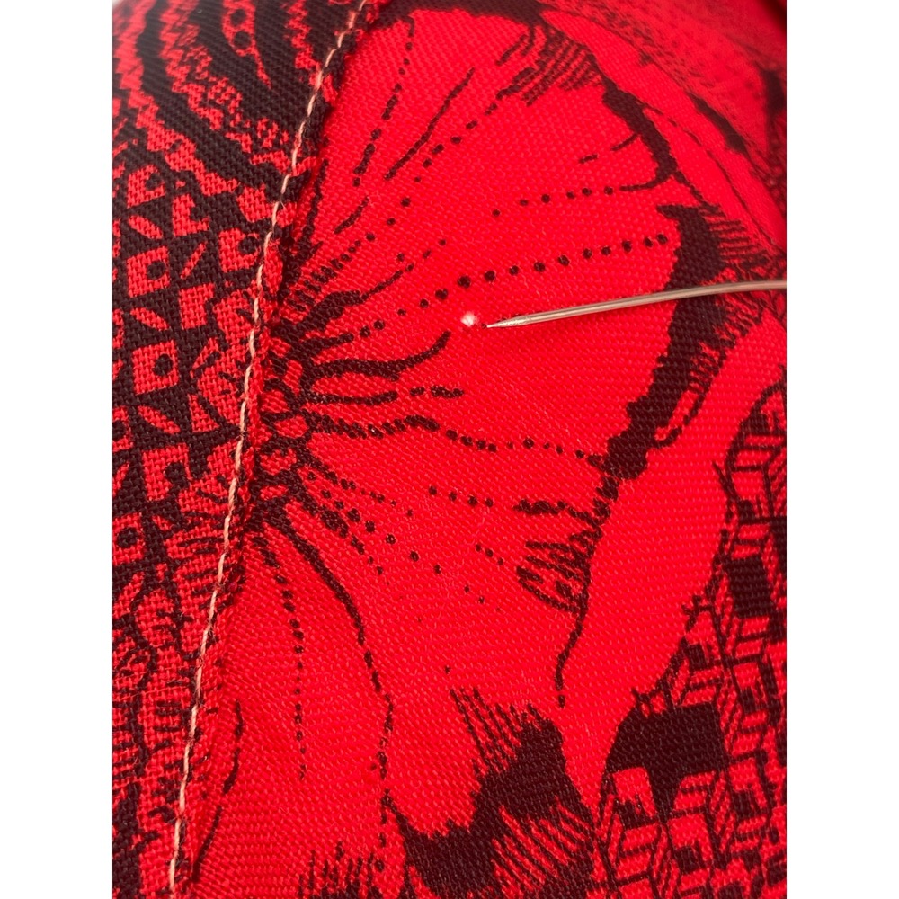 Vintage 80s 90s 100% Wool Red Black Floral Paisley Shirt Blouse 6 OVALROOM USA - Picture 7 of 10